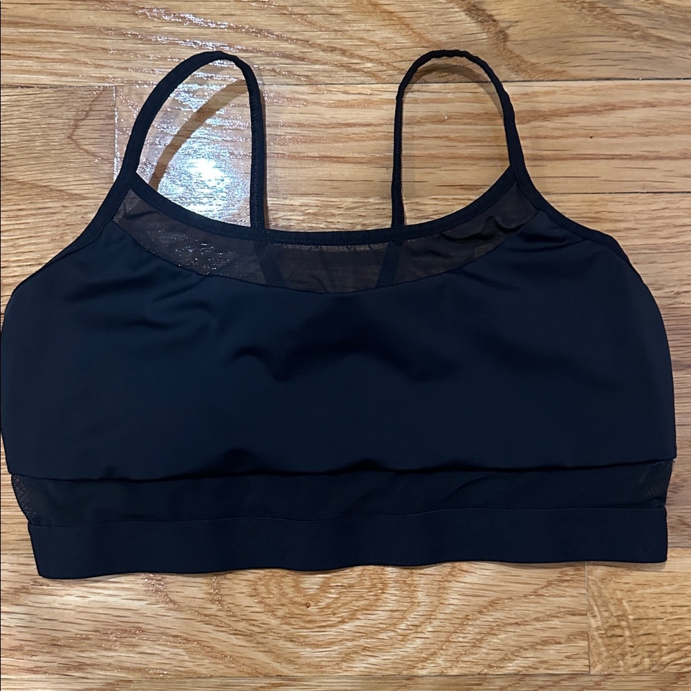 Black Mesh Detail Sports Bra